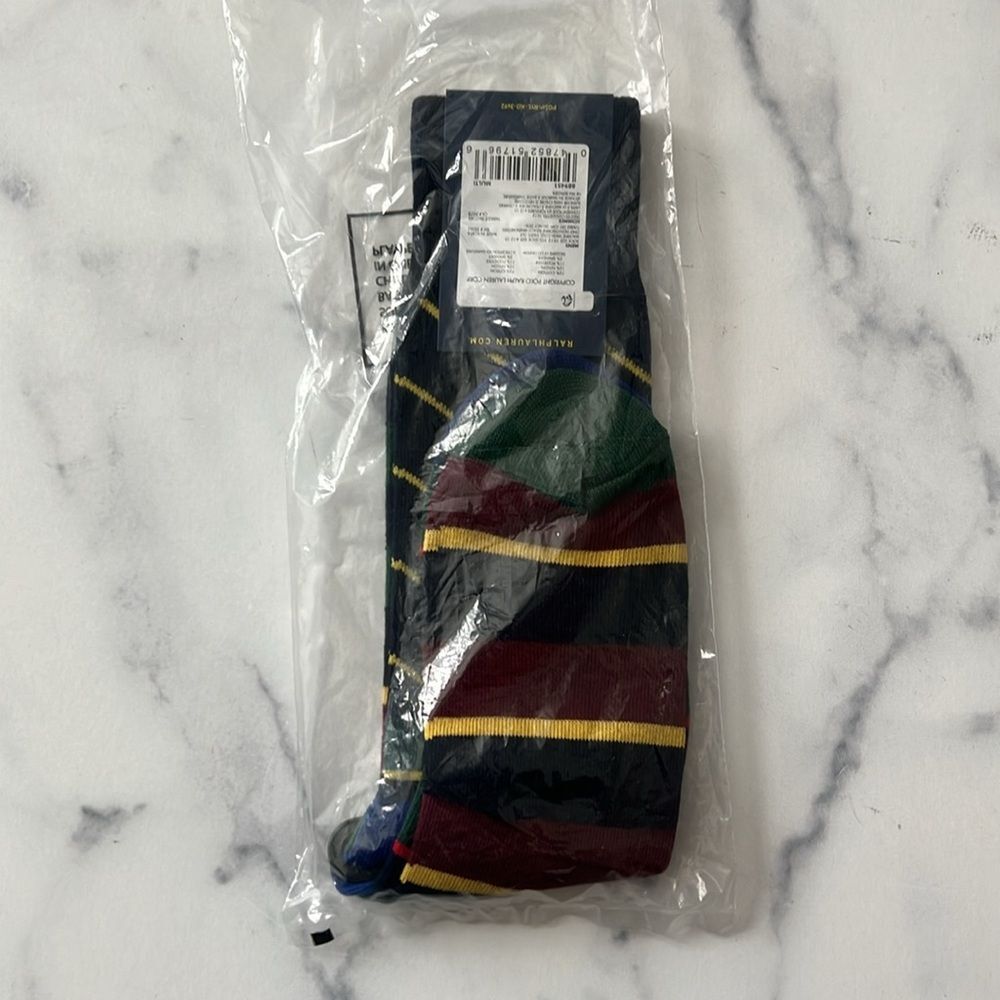 Polo by Ralph Lauren Men's Mismatch Stripes Crew Socks - Multi, Size 10-13, NWT - Picture 5 of 7